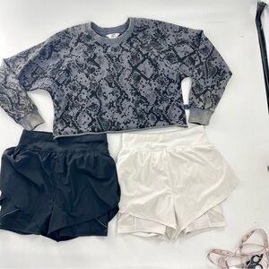 Target Athletic Athleisure Crop Sweatshirt and NWOT lined athletic Shorts Bundle